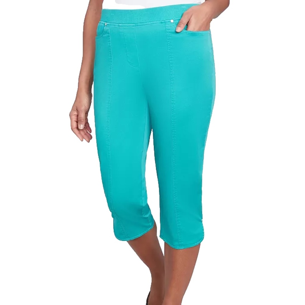 Alfred Dunner Women's Nantucket Tailored Tulip Hem Capri Pants Size 10